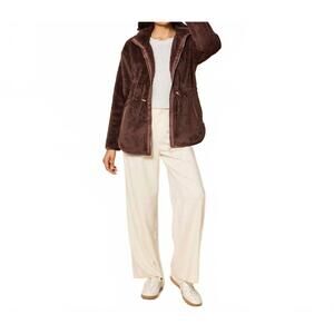 NEW SOFTIES dreamplush zip tunic in espresso